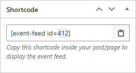 Getting the event feed ID from shortcode