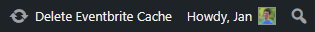 'Delete Eventbrite Cache' button in admin bar